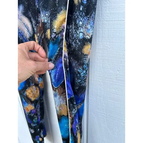 Peter Pilotto Fireworks Abstract‎ Printed Straight Leg Silky Pants w/ Pockets, 6